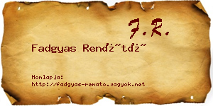 Fadgyas Renátó névjegykártya