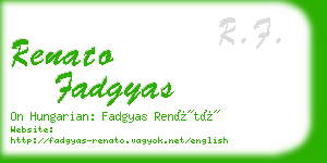 renato fadgyas business card